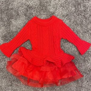 NWOT - Bonnie Baby Red Sweater Dress with tutu